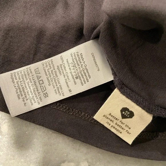 NWOT Madewell Size XS Charcoal Gray Short Sleeve Crew Split Hem Pocket Tee Shirt - Picture 8 of 11